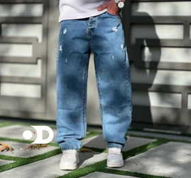 شلوار بگ آبی روشن سنگشور با قد 110 سانتی متر