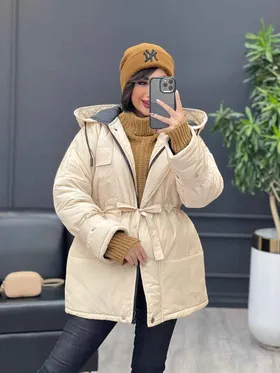 کاپشن چهار جیب کمر دار