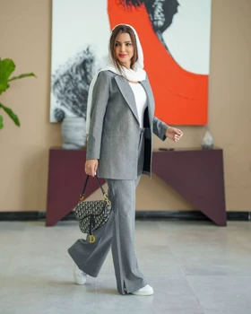 ست کت شلوار دو خط دوزی