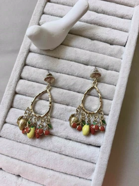 گوشواره میوه ای میناکاری