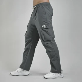 شلوار کارگو دمپا کش اسپرت مدل D6269 طوسی