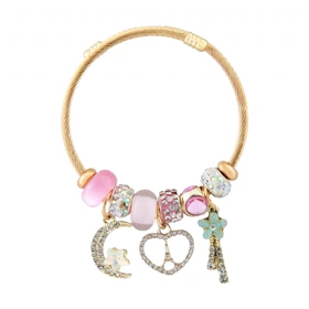 دستبند دخترانه پاندورا ماه قلب (طلایی)