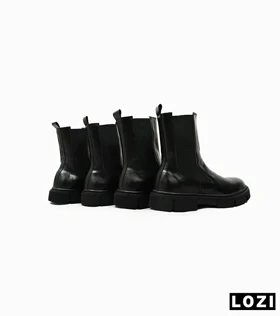 بوت مردانه چرمی مشکی ZARA
