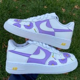 کفش اسپرت کاستوم کتانی ایرفورس air force طرح purple flower نایک nike کد 141549