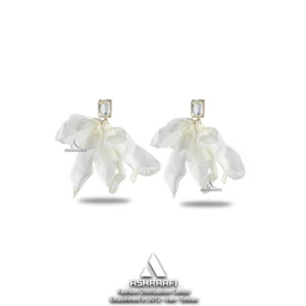 گوشواره پارچه‌ای نگین‌دار Fabric Earrings W
