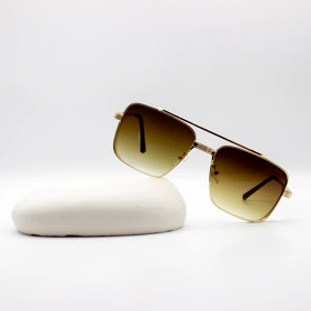 عینک آفتابی لویی ویتون Louis Vuitton مدل S00 (طلایی / قهوه ای)