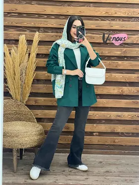 مانتو لینن جیب حلقه