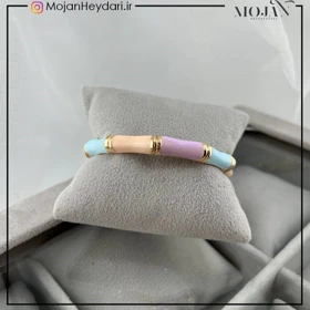 دستبند زنانه بنگل با طرح میناکاری شیک و ظریف کد bg10034