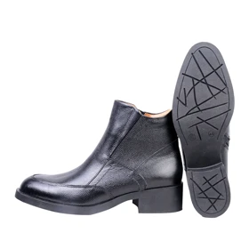 نیم بوت پاشنه‌دار چرم زنانه 10