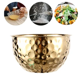 کاسه استیل طلایی چکشی