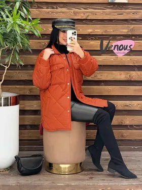 کاپشن لوزی دوزی جیب پاکتی