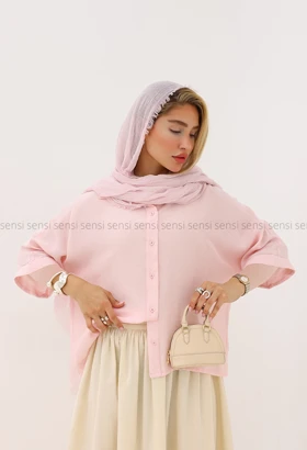 شومیز زنانه شیشه ای آستین پاکتی کد1006314