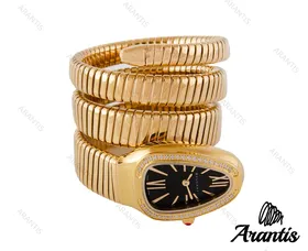 ساعت مچی بولگاری ماری زنانه طلایی نگین‌دار w-2204