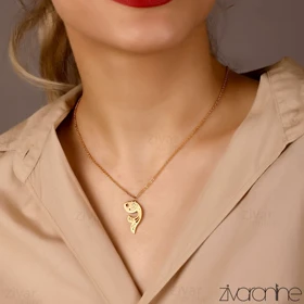 پلاک و زنجیر زنانه مدل ماهی طلایی 50035