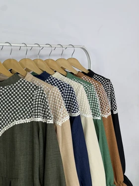 پیراهن مانتویی بلند گلدخت 1