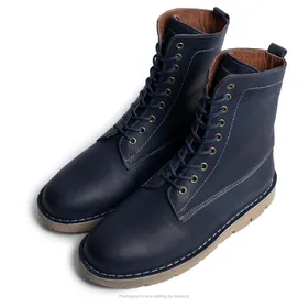 بوت پارتیزان گازولین سرمه‌ای کریزی هورس - GAAZOLIN Partisan Boots Deep Seat C