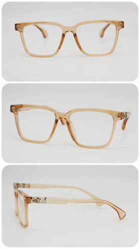 عینک آفتابی مردانه و زنانه کروم هارتز Chrome Hearts 8234-2 ضد اشعه UV400 (فریم عسلی عدسی‌ها بی‌رنگ)