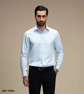 پیراهن مردانه آستین بلند طرح جناغی