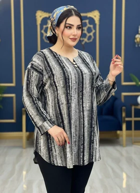 شومیز یقه کوبایی مدل ژانین کد 50287 (مشکی)