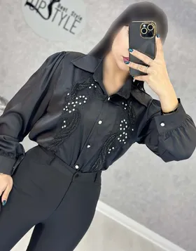 شومیز ساتن گلدوزی خارجی : 8693
