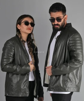 کت چرم مشکی اسپرت 6669