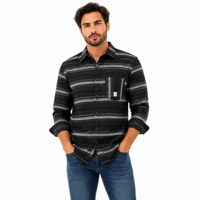 پیراهن پاییزه مردانه Striped Casual Shirt