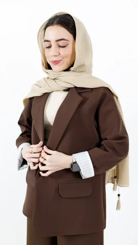 کت بلوئه آستین راه راه