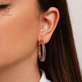 گوشواره حلقه‌ای سه لاین ژوپینگ