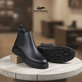 نیم بوت مردانه چرم اسپرت کد 6020029