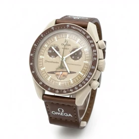 ساعت مچی امگا سواچ قهوه ای