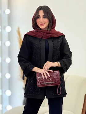 مانتو پولک دوزی جلو باز