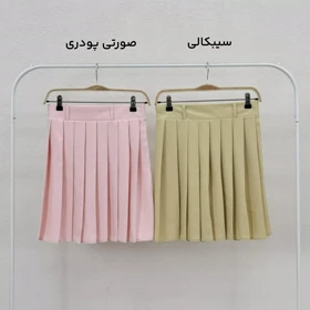 دامن زنانه کوتاه پلیسه رنگی