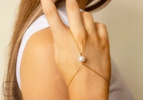 دستبند استیل عربی مروارید