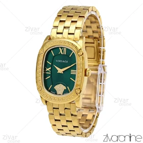 ساعت ورساچه زنانه بند طلایی صفحه سبز 106124