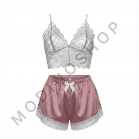 ست نیم‌تنه گیپور و شلوارک مدل 148