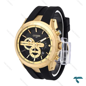 سیتیزن مردانه طلایی سه موتوره بند رابر Citizen-6277-G