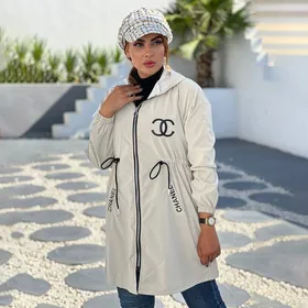 بارانی سیلیکونی طرح چنل زنانه سفید مدل Dina