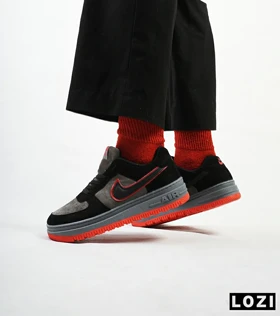 کفش کتانی بزرگ پا طوسی قرمز مشکی نایک NIKE AIR FORCE