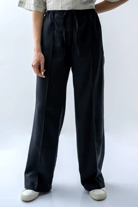 شلوار لینن دمپا گشاد کمرکش زنانه