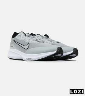 کفش کتانی مردانه و زنانه طوسی سفید نایک NIKE air zoom مدل 7588