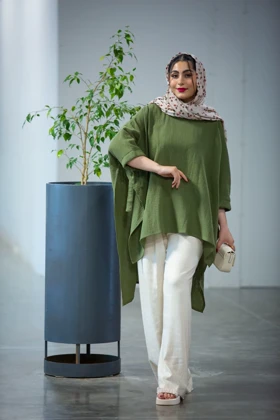 مانتو لینن پنبه عسل