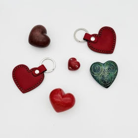 جاکلیدی چرم طرح قلب