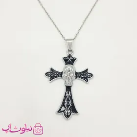 گردنبند دخترانه طرح اسکلت و صلیب
