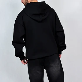 هودی مردانه مشکی پنبه سه نخ طرح dog