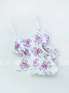 ست لباس خواب تاپ و شورتک کبریتی طرح پاپیون Rijan