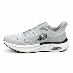 کفش کتانی بزرگ پا اسکیچرز رانینگ زیره بست طوسی SKECHERS