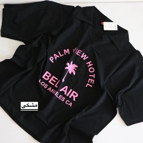 تیشرت یقه‌دار لانگ Bel Air کد 6087 (مشکی)