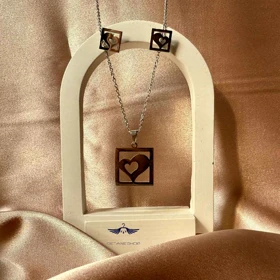 نیم ست استیل طرح قلب