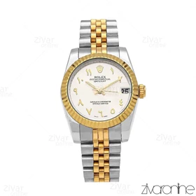 ساعت رولکس دیت جاست زنانه صفحه سیلور اعداد عربی 106627