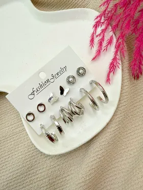 پک گوشواره پروانه نقره ای
